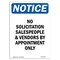 Signmission OSHA Sign, 24" H, 18" W, Aluminum, No Solicitation Salespeople And Sign, Portrait, 1824-V-14817 OS-NS-A-1824-V-14817 - alternate 1